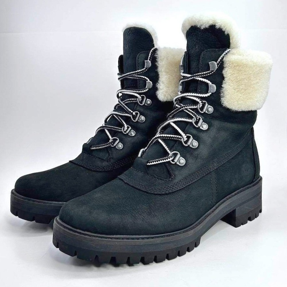 Timberland Courmayeur Valley Black Leather Lace Up Ankle Boots US 9 A1RPD Winter